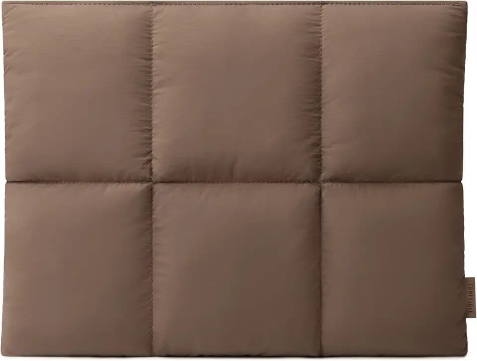 Comfyable Puffy Laptop Sleeve 13 Inch 14 Inch, Quilted Puffer Laptop Carrying Case for Women, Pillow Case Compatible with MacBook Air/Pro M5 M4 M3 M2 Pro/Max 2026, 13" MacBook Neo A18, Mocha Brown