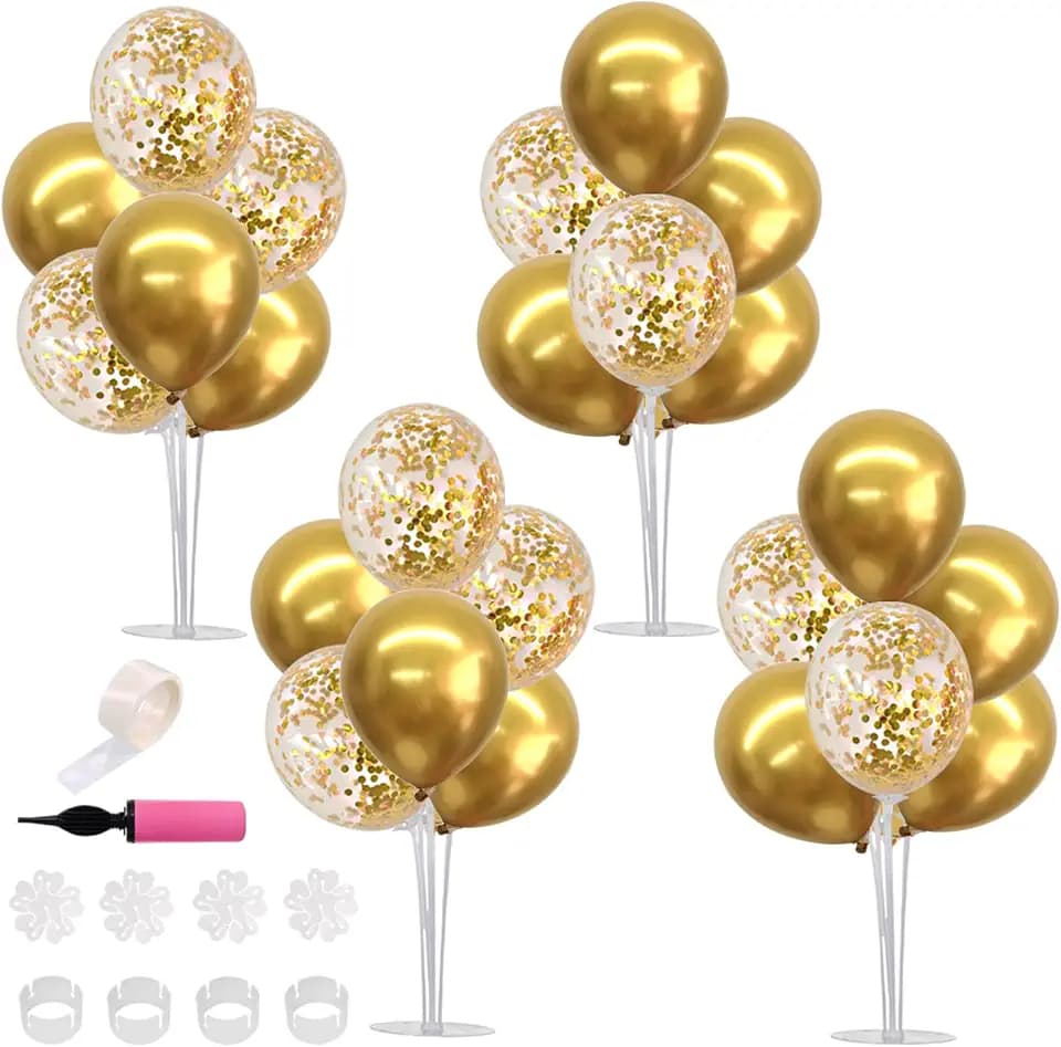 TONIFUL 4 Set Gold Balloon Stand Balloon Centerpieces for Table Decoration