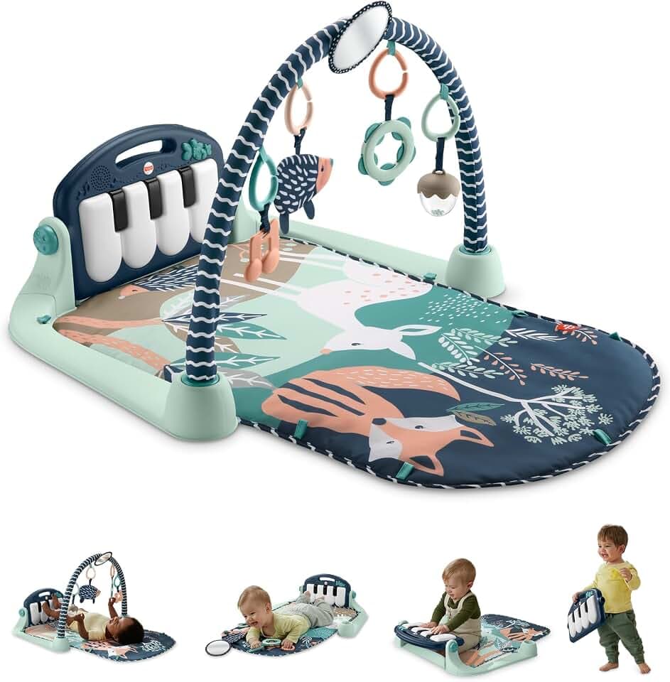 Fisher-Price Kick und Play Klavier Baby Gym, Navy Fawn