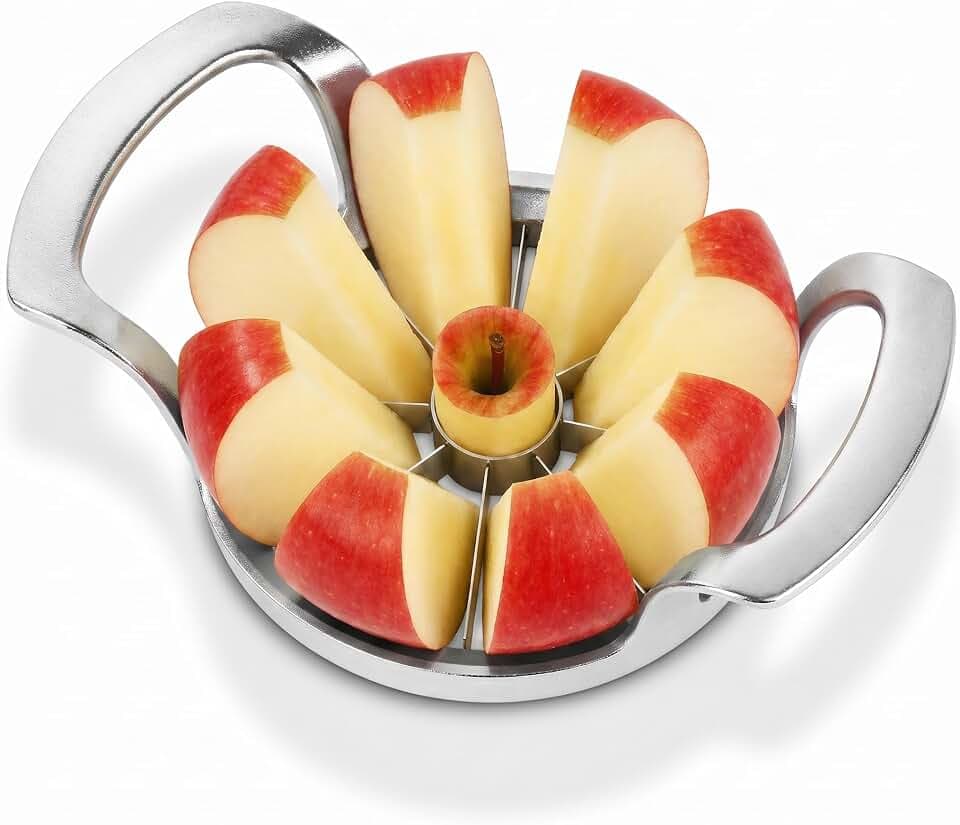 LIIGEMI Apple Cutter Slicer,8-Blade Large Apple Corer，Heavy Duty Stainless Steel Apple Cutter and Divider