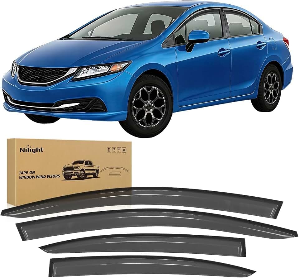 Nilight Window Visors for Honda Civic Sedan 2012 2013 2014 2015