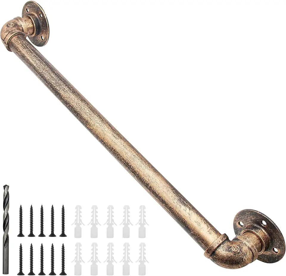 Wall Handrail 2FT/60CM,Industrial Staircase Railing 1.25 Inch Tube Diameter