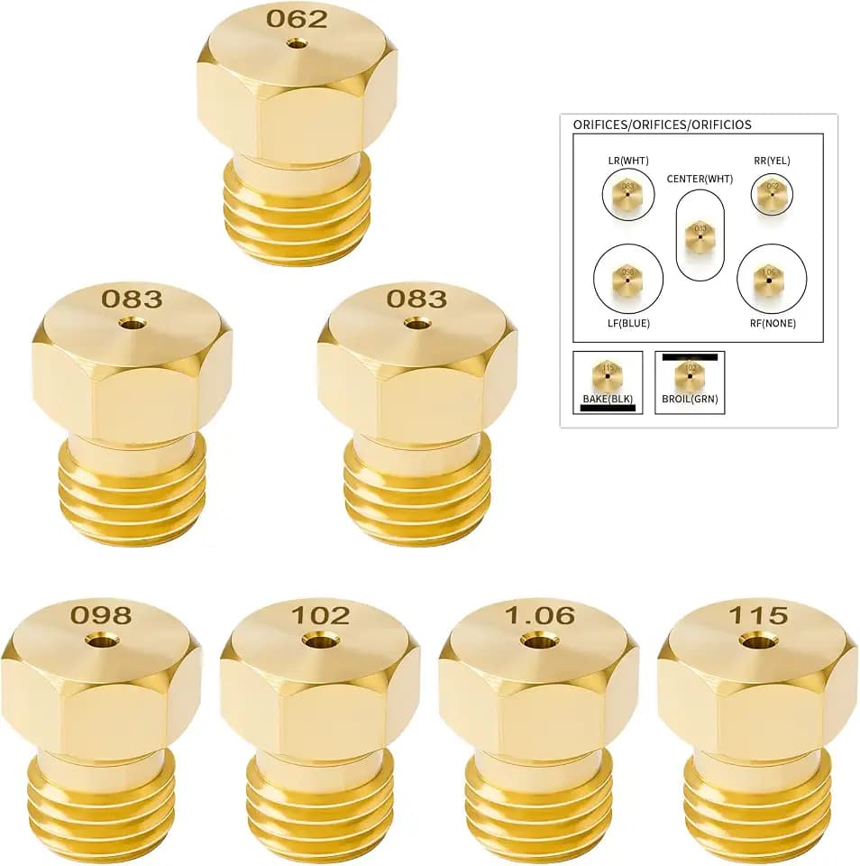 7PCS DG69-00151A LP Conversion Kit Orifices for Samsung Range Nozzles Kit