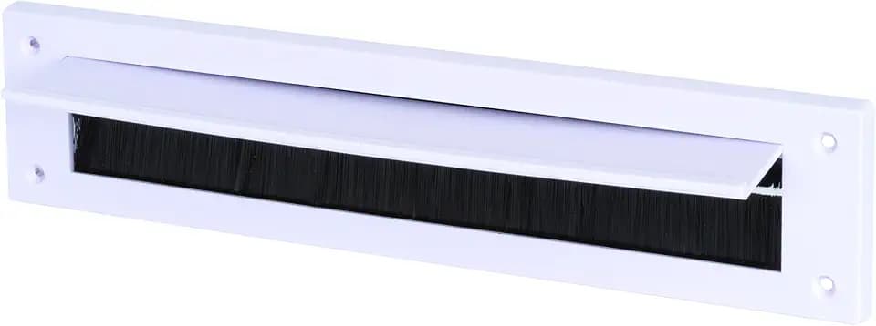 STORMGUARD 06SR0160000W Innenliegender Briefkasten, Zugluftstopper, mit Bürsten und Klappe, PVC, Weiß