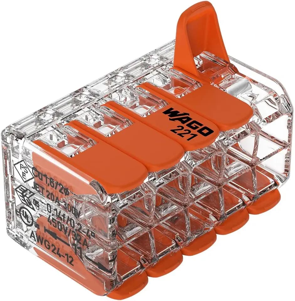 WAGO Verbindungsklemmen 221-420 | 10 Leiter, bis 4 mm², COMPACT Kabelverbinder mit Hebeln für alle Leiterarten weltweit, bestätigte Anwendungssicherheit, 5 Stück