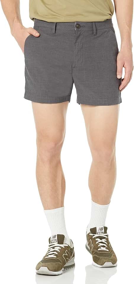 Amazon Essentials Men's Slim-Fit 5" Lightweight Comfort Stretch Oxford Cotton Shorts