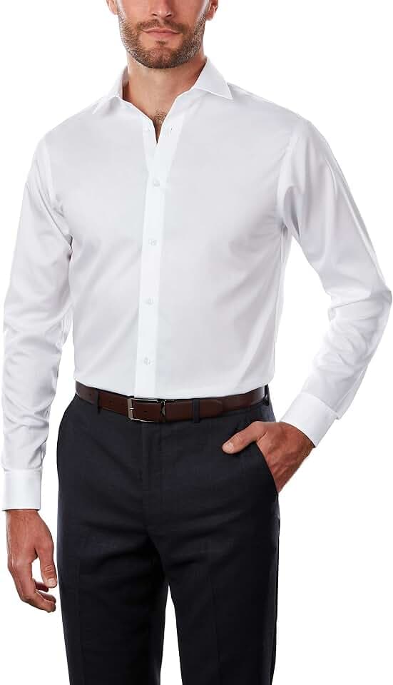 Calvin Klein Men's Regular Fit Non Iron Herringbone Button-Down Shirt