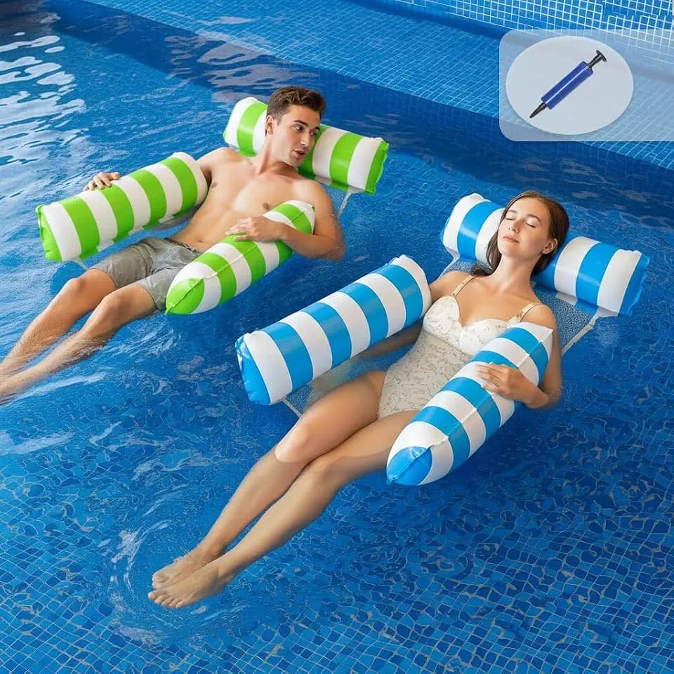2 Pack Inflatable Pool Floats Adult_Pool Hammock Chair Floaties for Adults