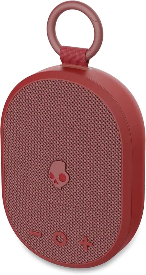 Skullcandy Kilo Wireless Bluetooth Speaker - IPX7 Waterproof Mini Bluetooth Speaker with 24 Hour Battery, Downward Firing Passive Radiator, and True Wireless Pairing - Perfect for Outdoor (Red)