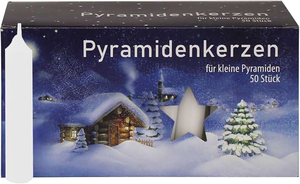 Pyramidenkerzen 50 Stück weiß