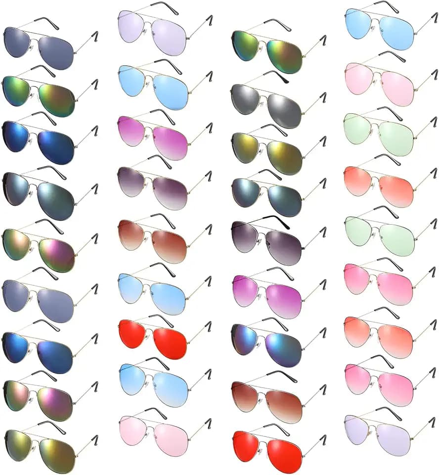 Mepase 36 Pairs Classic Sunglasses for Men Women Oversized Driving Sun Glasses Bulk Summer Classic Mirrored Sunglasses