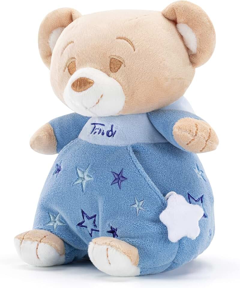 Trudi Hase mit blauem Kleid Plüsch und Doudou für Babys. Baby-Teddybären für Kinder. Neugeborenengeschenk für die ersten Monate | 12x18x11cm Größe S | Baby Star | Modell 18174