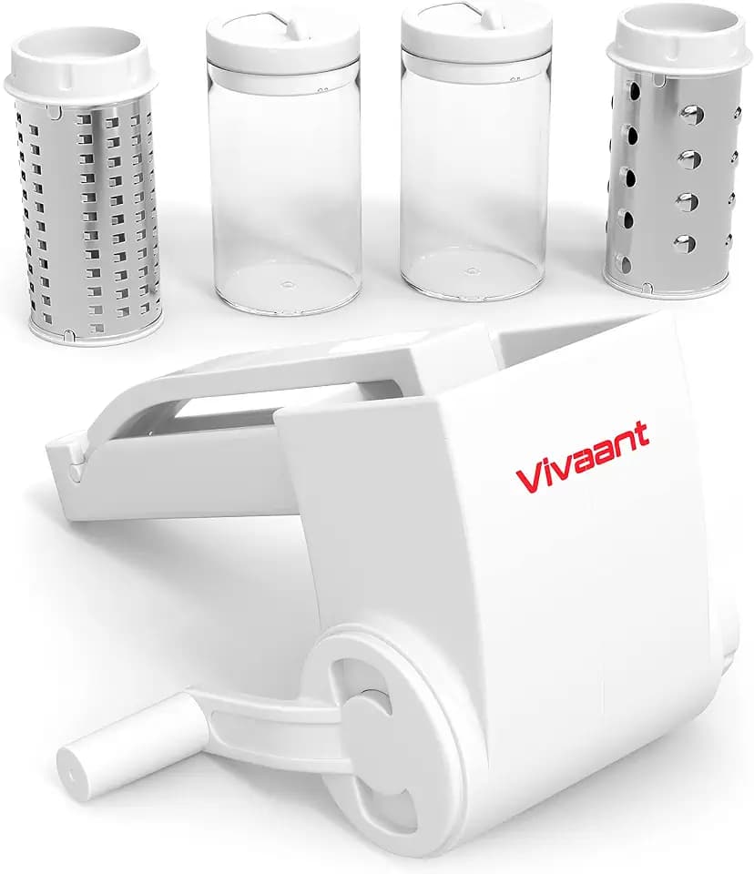 Vivaant Rotary Cheese Grater Hand Crank, Handheld Parmesan Cheese Shredder