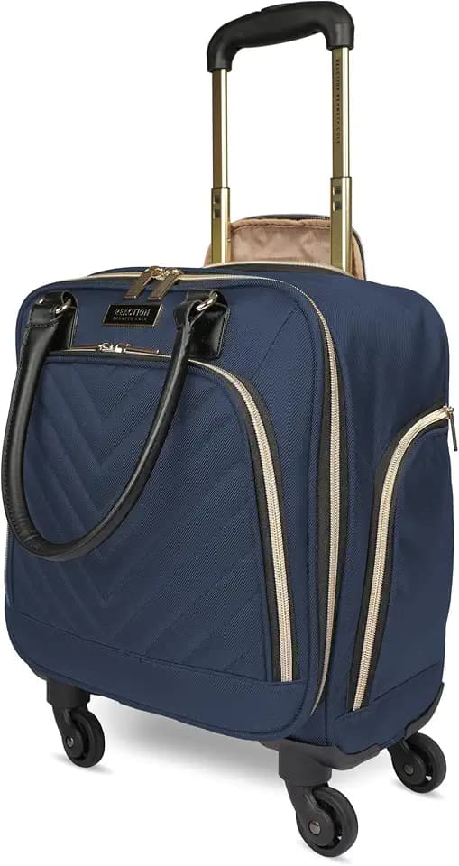 Kenneth Cole REACTION Chelsea Chevron Quilted Luggage, Navy, Underseater, 17-Inch Carry On