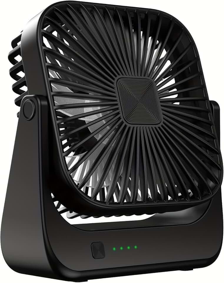 Tischventilator akku, 4 Geschwindigkeiten persönlicher Desktop-Ventilator