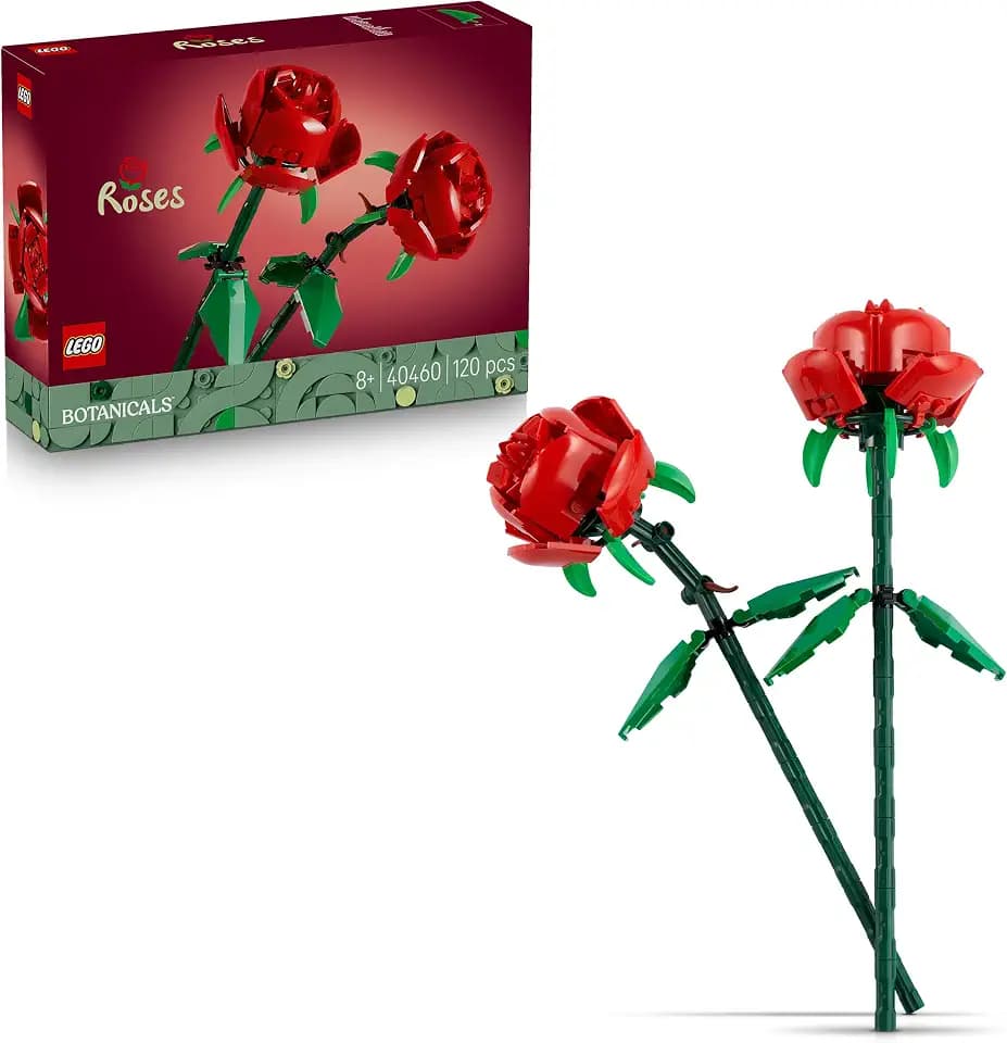 LEGO Botanicals Rosen - Spielset mit künstlichen Blumen - Kreative Deko mit Blumen zum Bauen - Spielzeug für Mädchen und Teenager ab 8 Jahren - Originelle Geschenkidee zum Geburtstag - 40460