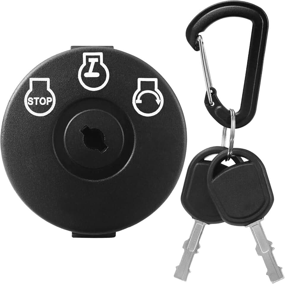 Ignition Starter Switch 3 Position 5 Terminals 925-04228 with Key for Craftsman, Troy-Bilt, MTD, Cub Cadet, Husqvarna, JD, AYP, Bad Boy Delta, Replace 725-04228 725-04659 925-04659