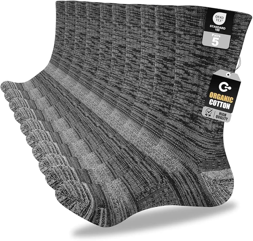 Cirorld Mens Socks, 5 Pairs, Full Cushion Cotton Crew Work Socks