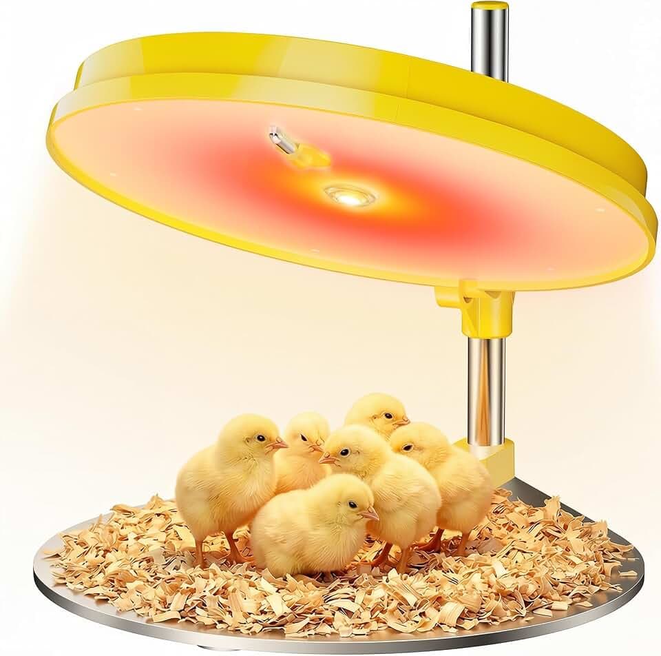 IVJ Wärmeplatte Küken mit LED-Licht, 45W Regelbare Temperatur Heizplatte Küken, Digitalanzeige Wärmeplatte Hühner für 15-20 Küken