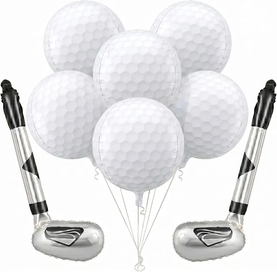 Soulchen 8 Pcs Golf Balloons Set, 22'' 4D Ball, 40'' Golf Club Balloons