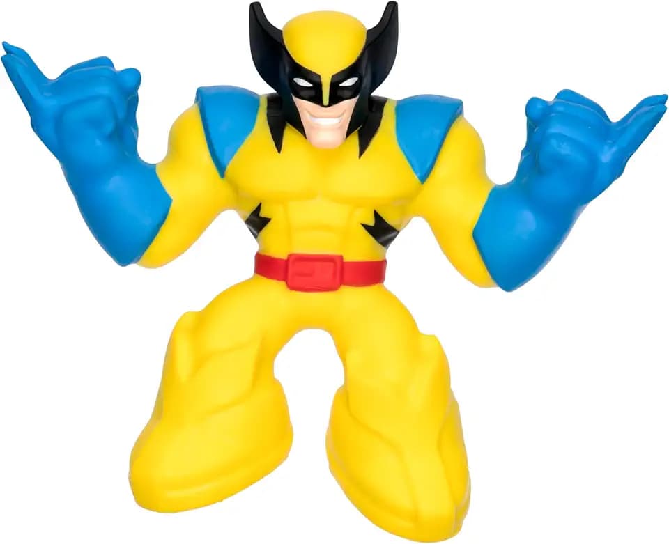 Heroes of Goo Jit Zu Marvel Studios X-Men '97 Wolverine Stretchy Action Figure, with Metallic Rheoscopic X-Gene Filling,Stretch Wolverine Up to 3 Times His Size