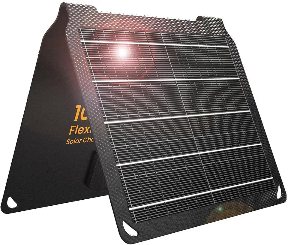 FlexSolar 10W Kleines Faltbar Solar Ladegerät mit 5V/2A USB-A Port,IP67 Wasserdicht ETFE Solar Ladegerät für iPhone, Android, Armbanduhr,Kamera und mehr