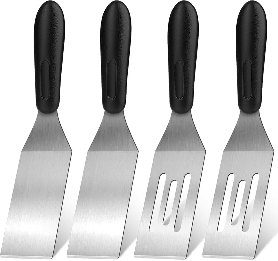Stainless Steel Mini Spatula (4PC),Small Turners for Cake Brownies Pancakes