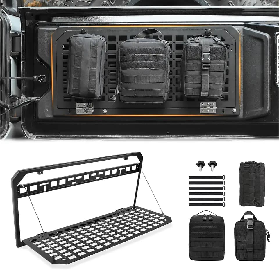 Tailgate Table Storage Rack Compatible with Jeep Wrangler JK JKU & JL JLU