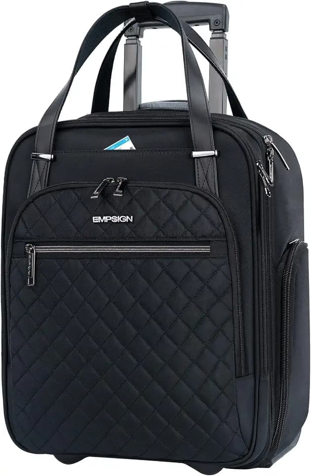 EMPSIGN Underseat Carry On Wheeled 16" Bag with Wheels, Black