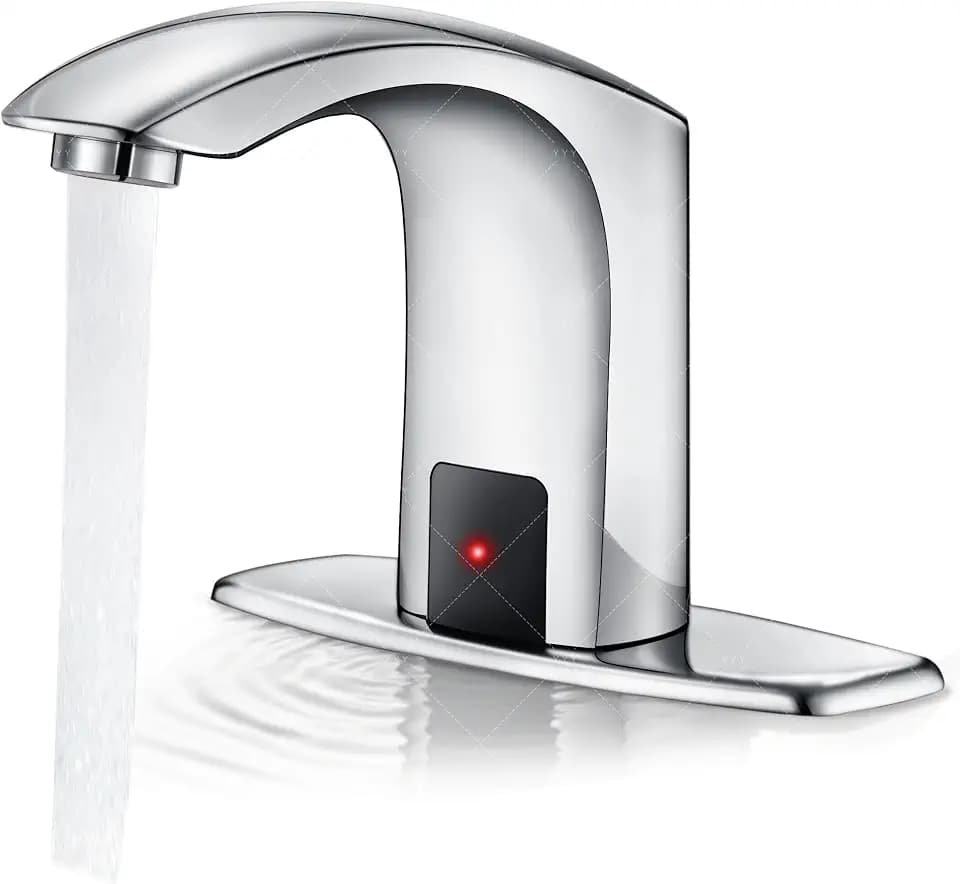 Gangang Infrarot Sensor Bad Wasserhahn Niederdruck Automatischer Wasserhähne aus Hochwertigem Massivem Messing Widersteht allen Arten von Korrosion Wasserhahn Mit Heiß- und Kaltwassermischventil