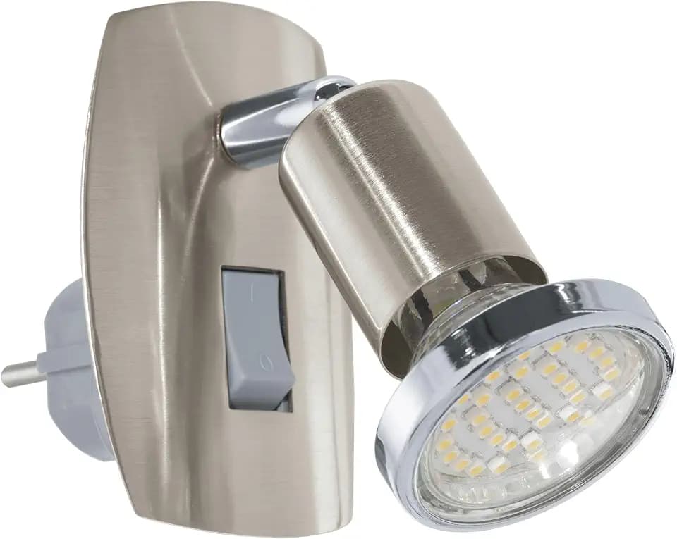EGLO LED Steckdosenspot Mini, Steckdosenlampe mit Schalter