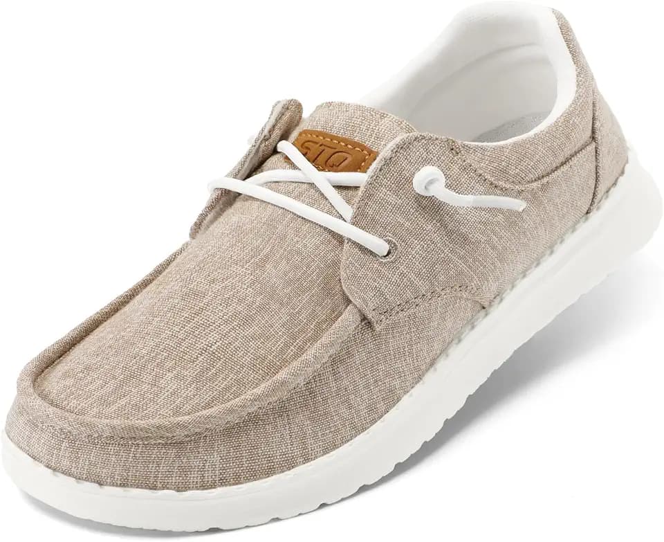 STQ Women Lace Up Loafer with Arch Support Casual Breathable Boat Shoe