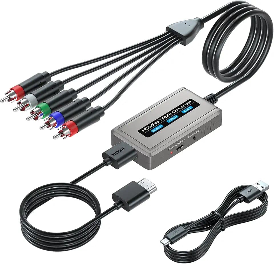 HDMI to Component Converter with Scaler Function, 1080P HDMI to YPbPr Converter Supports 1080i HD Input