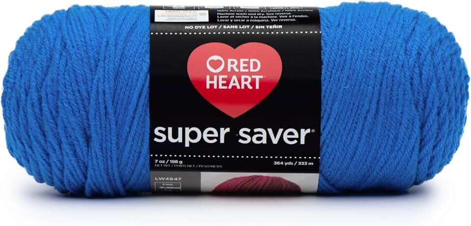 RED Heart E300.0886 Super Saver Yarn, Blue