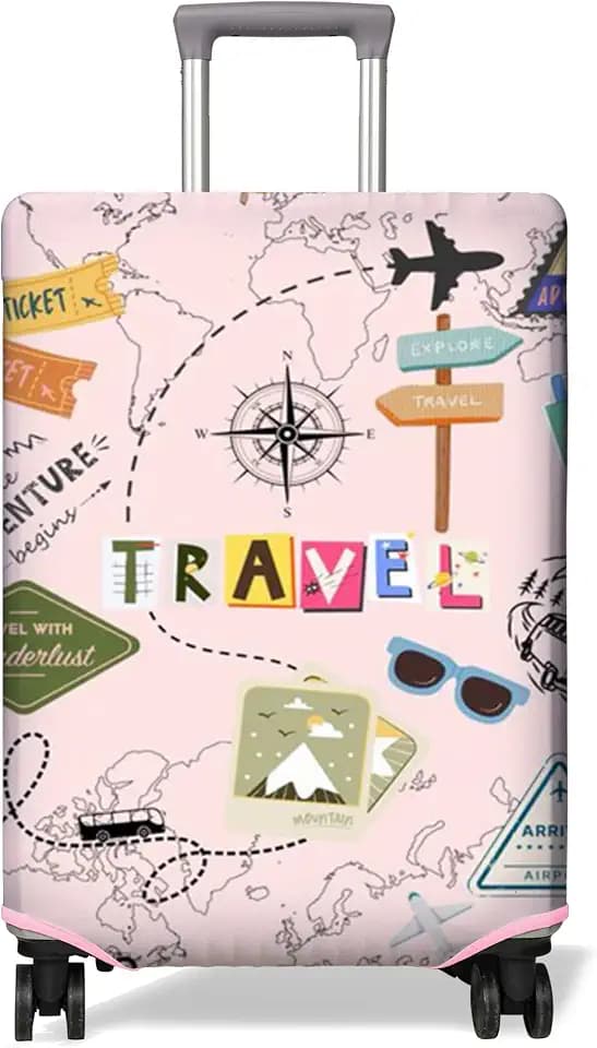 Travel Luggage Cover Suitcase Protector Fits 18-32 Inch Wheel Covers PatternedTravel Related Items Flower Luggage Protector Elastic XL