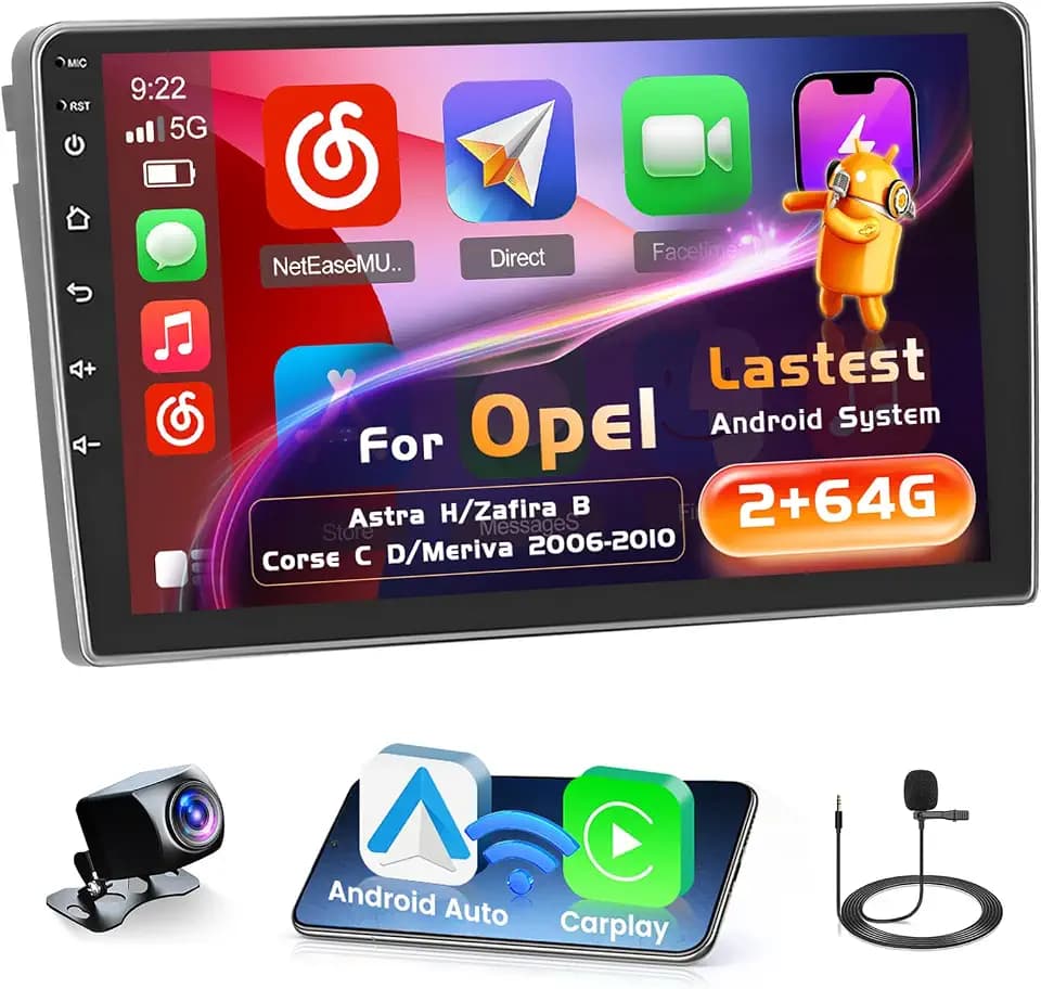 Inefala Android 15 2+64G Autoradio für Opel Astra H 2006-2010 9" Bildschirm
