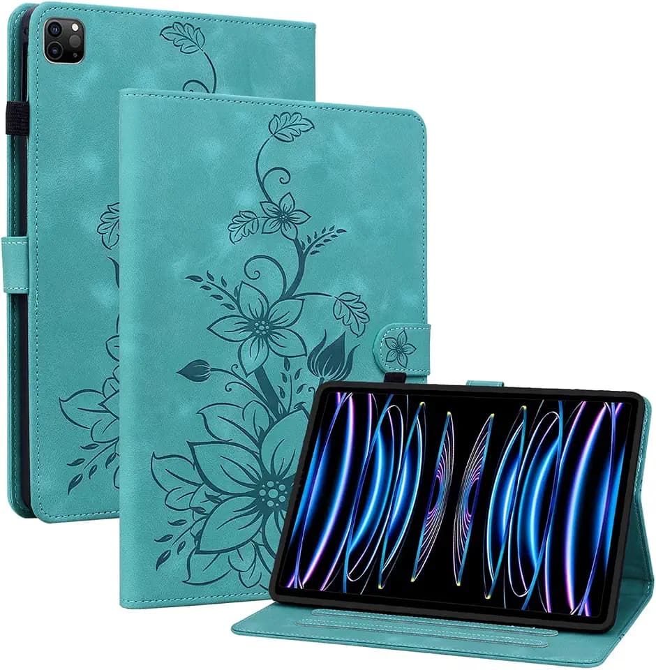 Case for iPad Pro 12.9 inch 6th/5th/4th/3rd Generation 2022/2021/2020/2018, Auto Wake/Sleep Supports Pencil Pro and Pencil(USB-C) Magnetic Clasp Stand, Green