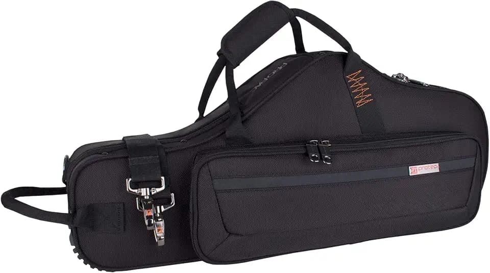 Protec Alto Saxophone Contoured PRO PAC Case with Flute Pocket, Black, Model PB304CT