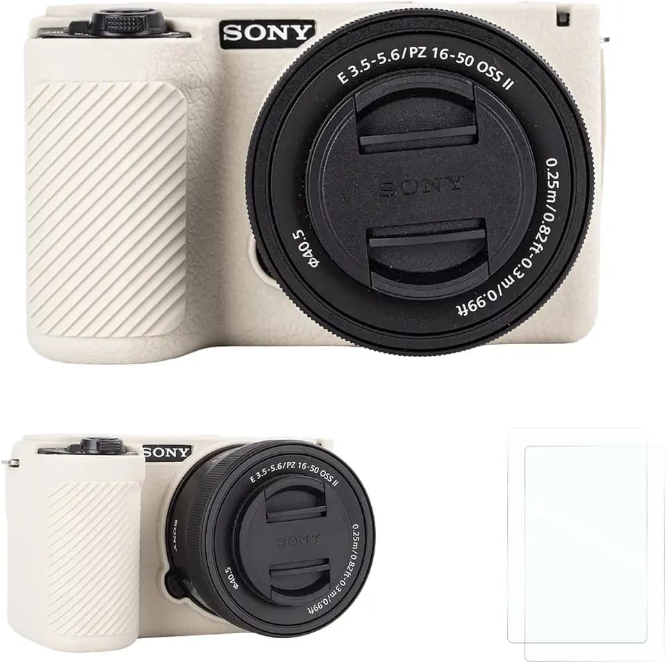 Rieibi Silicone Protective Case for Sony Alpha ZV-E10 II Camera case with 2PCS Screen Protector, Lightweight ZV-E10II Case Enhanced Grip Sensation for Sony ZV-E10 II Camera Case（NOT for ZV-E10