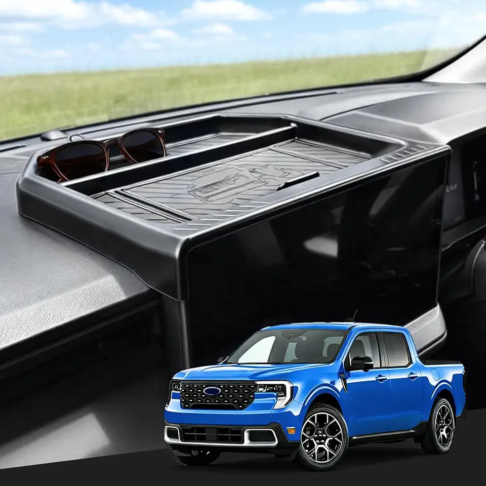 Dashboard Storage Tray Dash Organizer for Ford Maverick 2026 2025,Screen Dash Center Console Tray for Maverick Interior Accessories,Anti-Slip Dash Hidden Panel Behind Screen