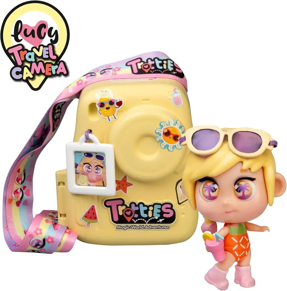 Trotties – Mini Travel Camera – Lucy, Tasche in Kamera-Form mit Minipuppe Lucy für Kinder und Kinder ab 3 Jahren, berühmt (TFT21100)