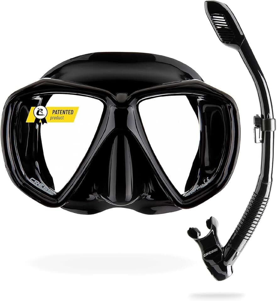 CRESSI Set Ranger & Dry - Hochwertiges Schnorchelset für Erwachsene, Maske und Schnorchel im praktischen Etui