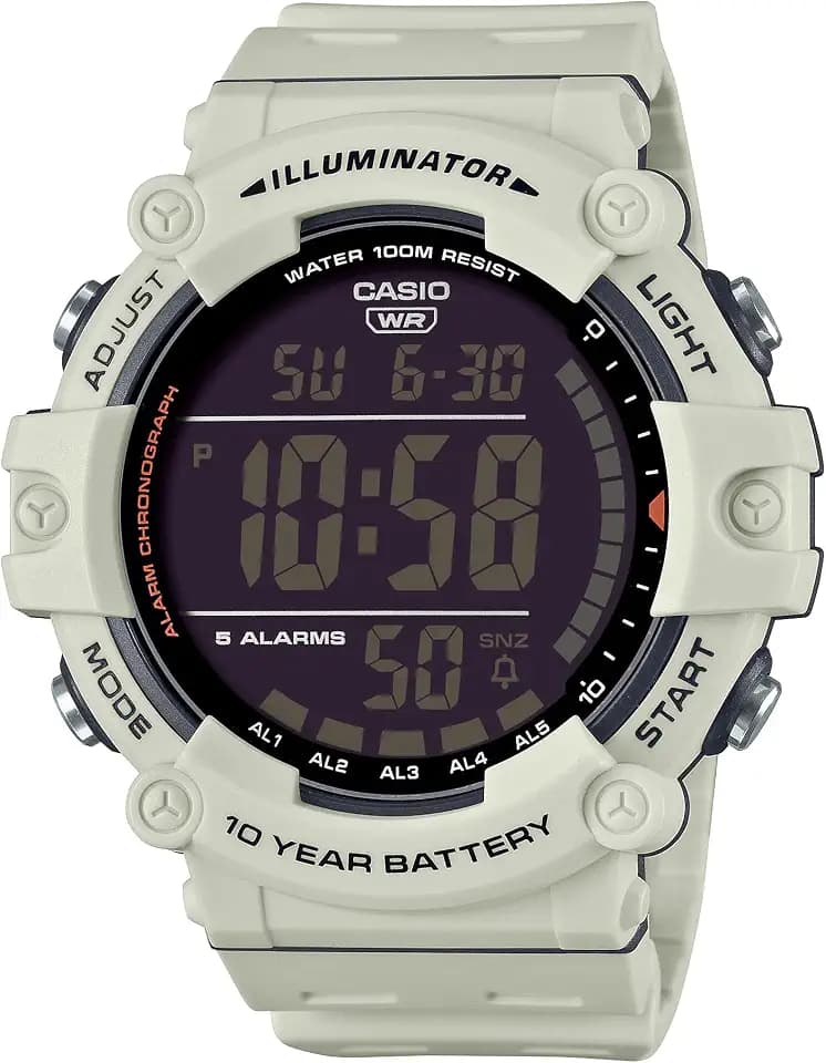 Casio Illuminator AE1500WH Series | 10-Year Battery | LED Backlight | 5-Alarms | 1/100 Sec Stopwatch | Men's Digital Watch