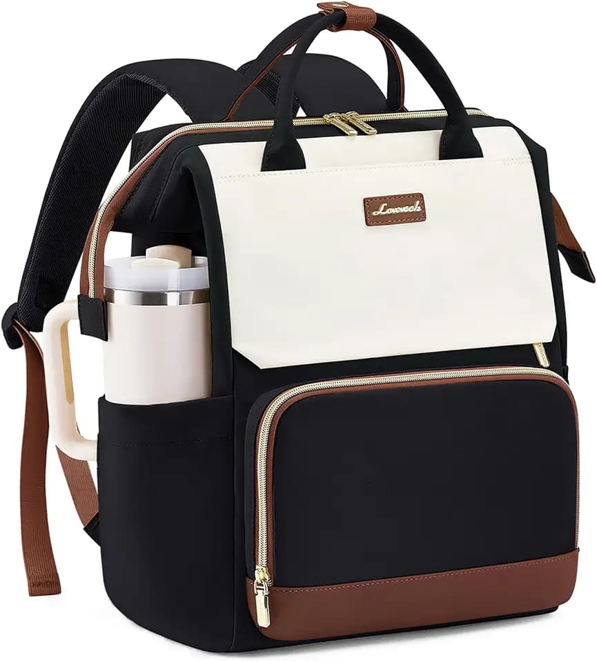 LOVEVOOK Laptop Backpack for Women with Giant Tumbler Holder Pocket for Travel Work Nurse Teacher