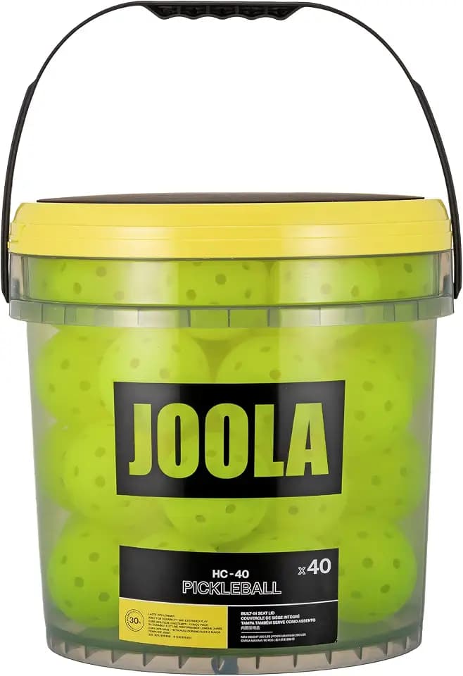 JOOLA HC-40 Hardcourt Pickleball Balls with Storage Tube - USAP Approved Balls for Tournament Play - Durable Pickleballs for Indoor Play & Outdoor Courts