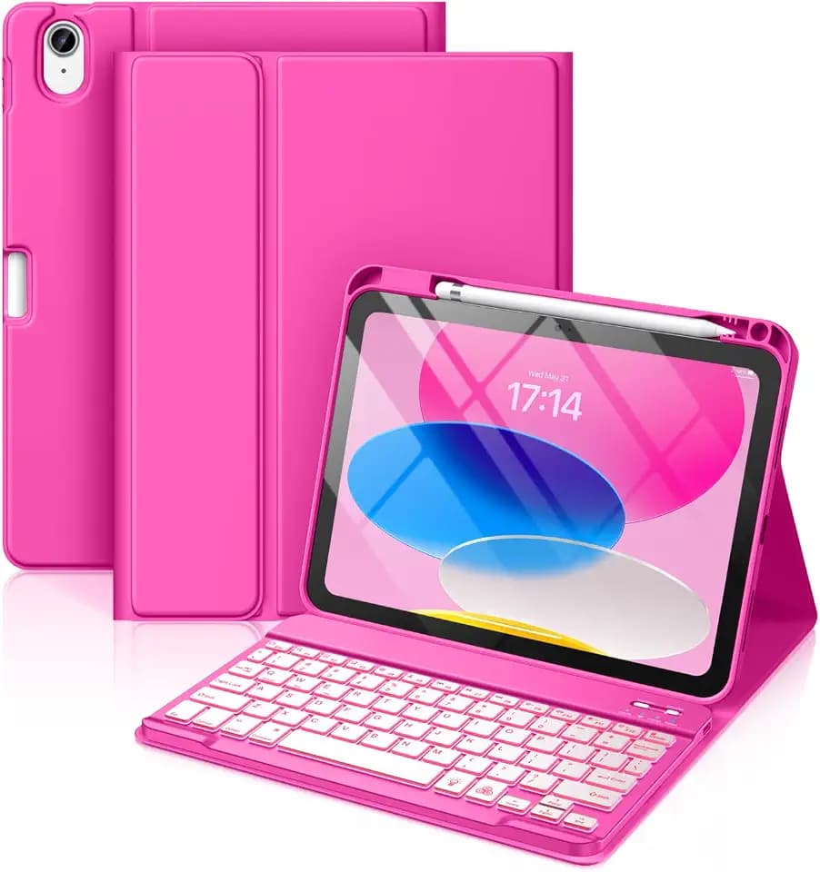 Hamile for iPad A16 11th 10th Generation Case with Keyboard - Wireless