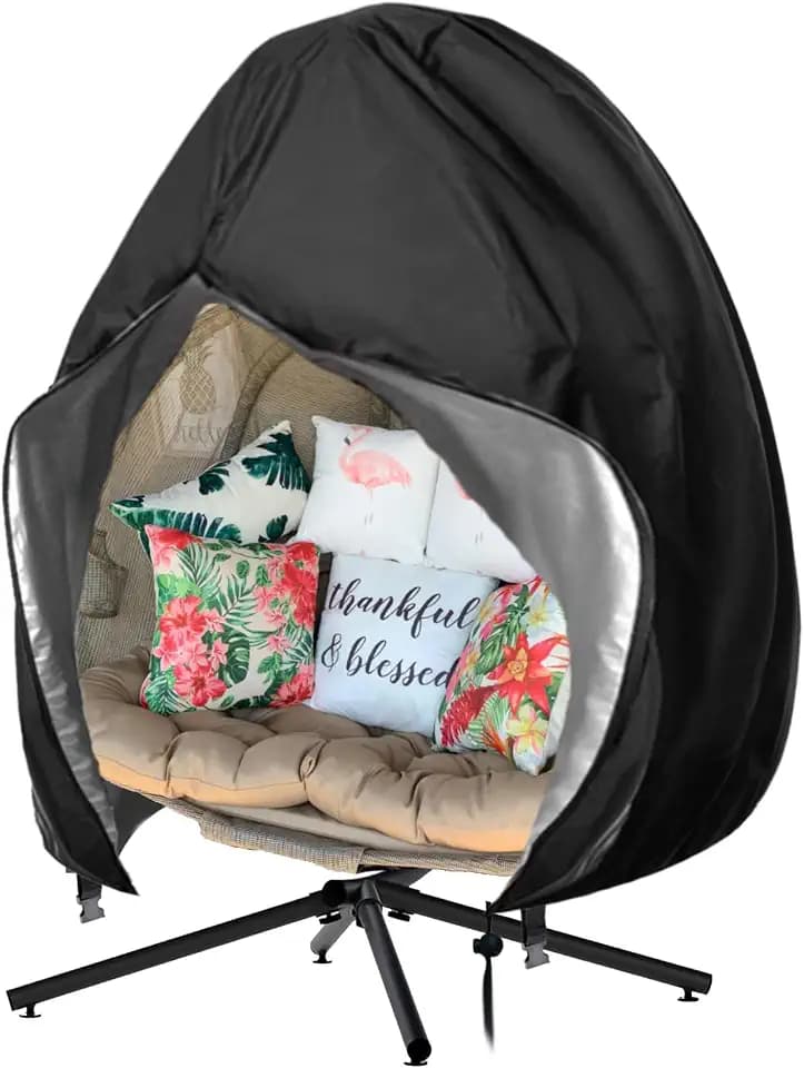 Oslimea Patio Egg Chair Cover Waterproof, Black, 91"H x 80"W