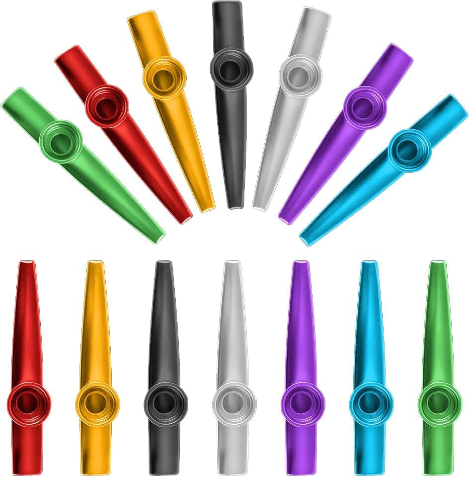 14 Stück Kazoo Set Kazoos Metall Kazoo Metall Aluminiumlegierung Kasu Musikinstrumente in 7 Farben Kazoo für Jugendliche und Musikliebhaber Anfänger Erwachsene Party Favors Geschenke