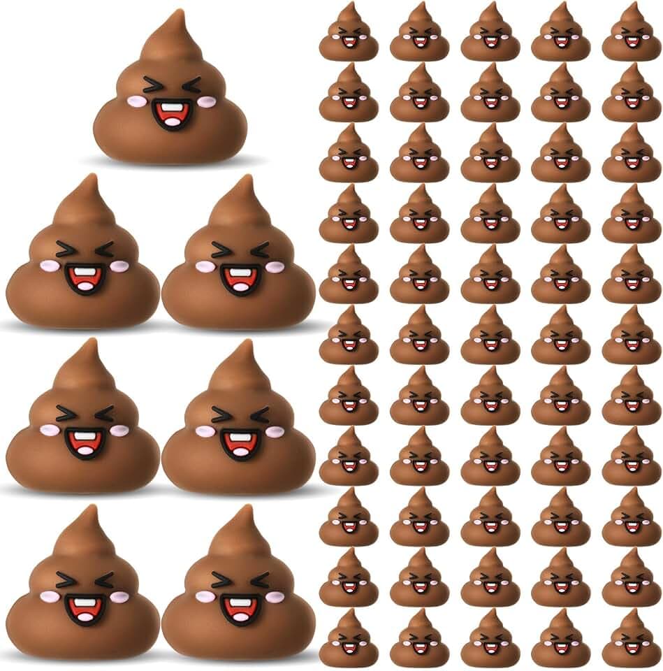 JellyArch 60 Pcs Fake Mini Poop Figurines, Poo Toys, Brown