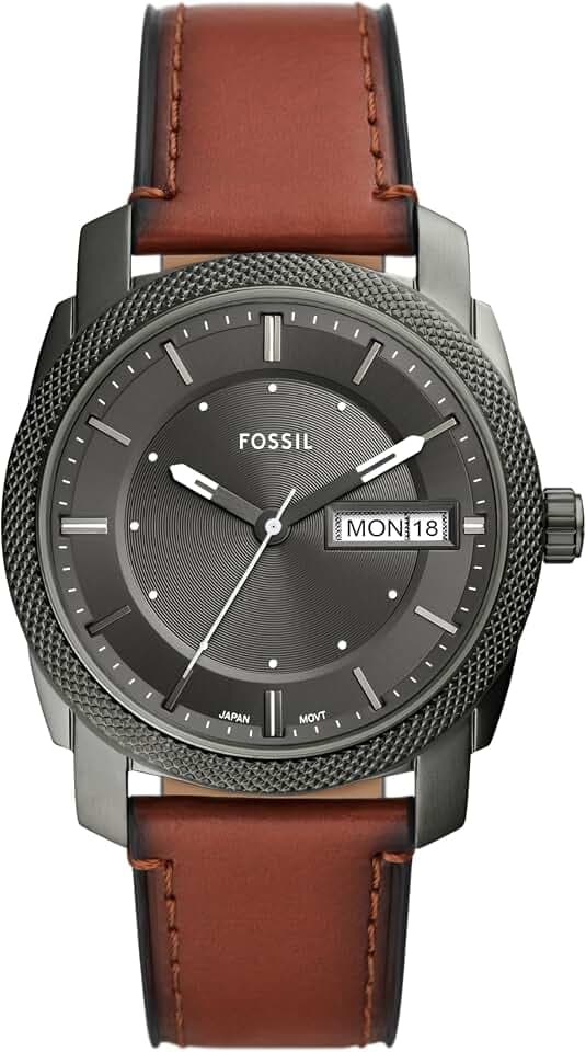 Fossil Men's Watch, Machine Quartz Stainless Steel Three-Hand Watch for Men